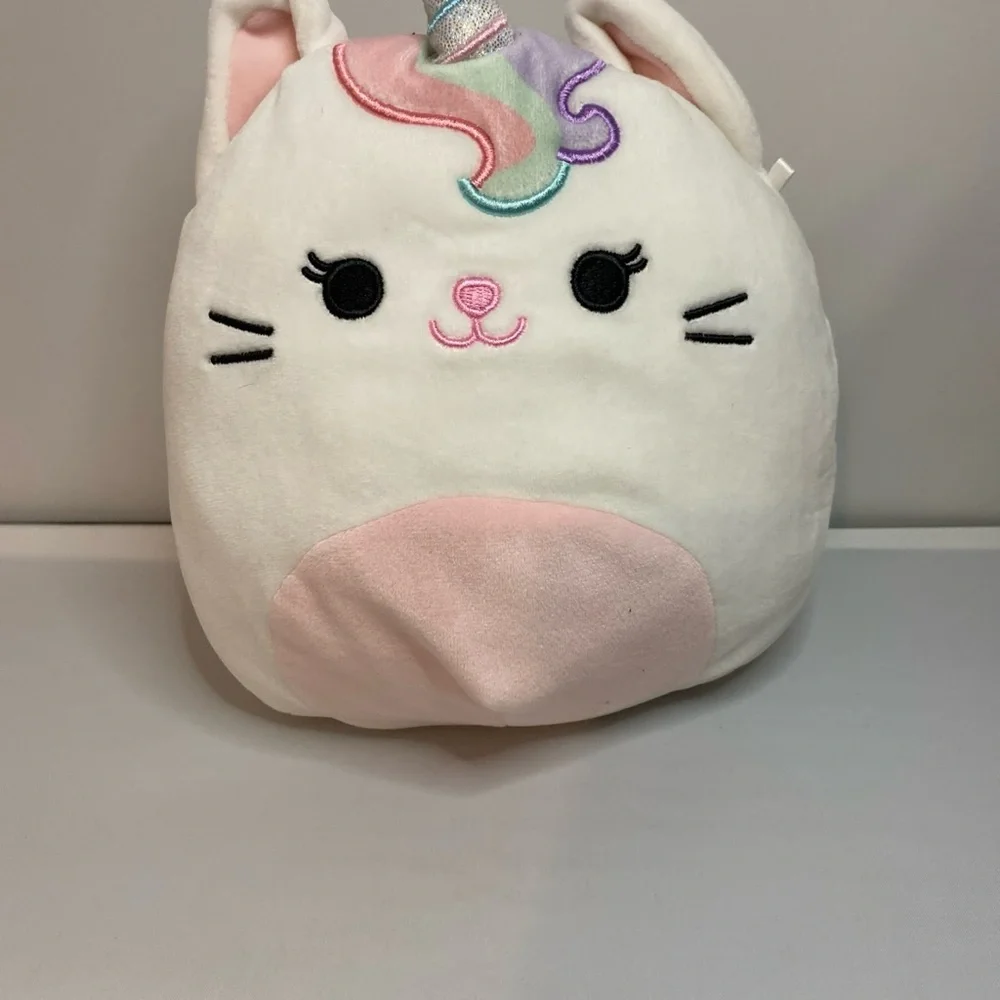 GOOD Squishmallows Luxe The White Cati-Corn wIth Rainbow Tail 7.5INCH